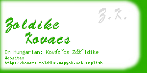 zoldike kovacs business card
